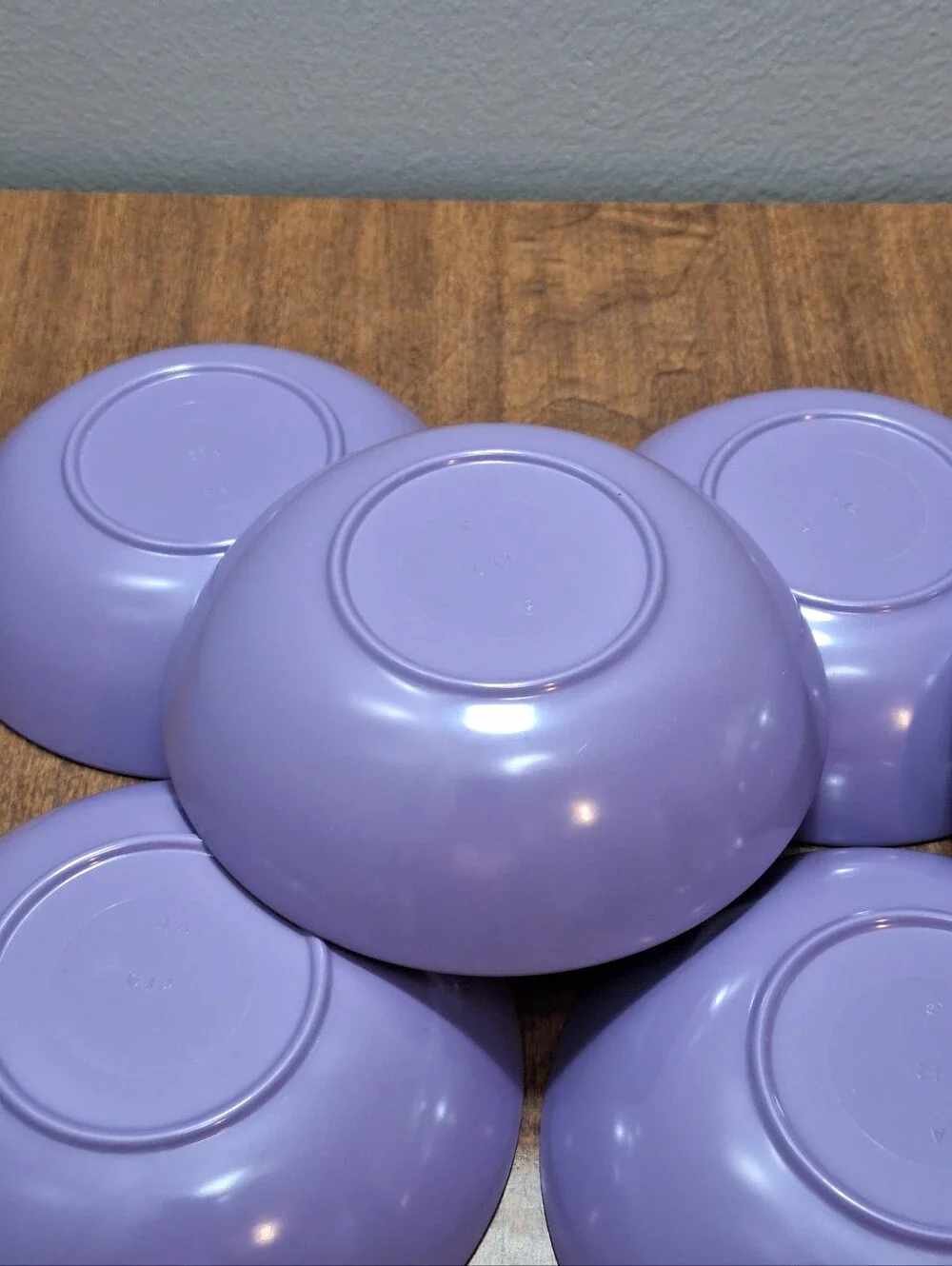 Vtg MCM Retro Purple Lilac Melmac Melamine 16 Pieces 8 Bowls 8 Dessert Plates